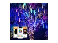 Brightown Smart Meteor Shower Lights Outdoor, 16Tube 256LED 24.6ft