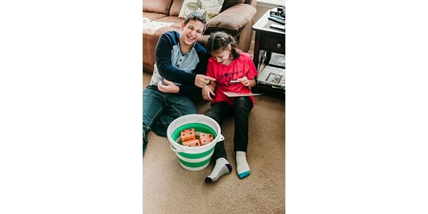 SWOOC Giant Yard Dice Games Set - 6 Wood Dice, Bucket, Scorecards, 20+ Games (Yardzee, Farkle), Weather Resistant