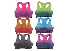 6Pk Dual-Tone Sports Bras