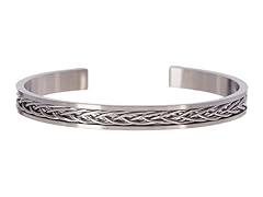 Blackjack Jewelry Brushed & Stainless Steel Foxtail Cuff Bangle