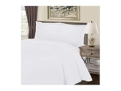 Superior Cotton Blend 3-Piece Full/Queen Duvet Cover Set Solid, White