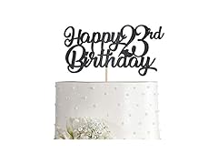 Black Happy 23rd Birthday Cake Topper
