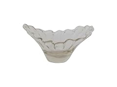 Hand-Blown Glass Pleated Organic Shaped Bowl