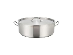 Winco 30 qt Stainless Steel Brazier with Lid