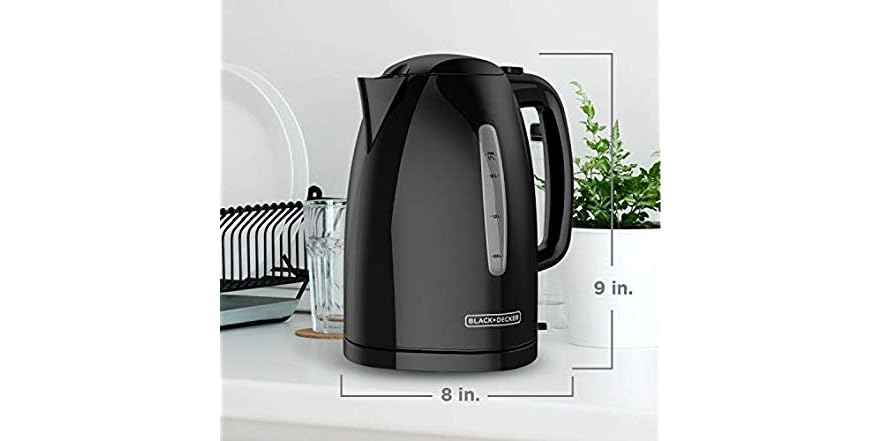 BLACK+DECKER KE1500B 1.7L Rapid Boil Electric Cordless Kettle, Black