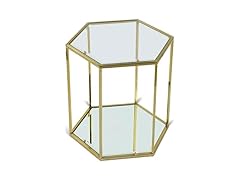 Sei Gold Glass & Steel End/Side Table