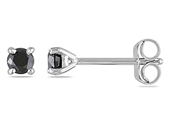 14K Gold 1/4ct  Black Diamond Earrings