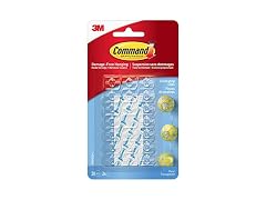 20 Clips Plus 24 Strips Command Clear Decorative Adhesive Clips