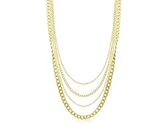 Gold Quadruple Chain Necklace