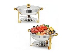High-quality Buffet Chafing Dishes Set – 5QT Round 2pcs