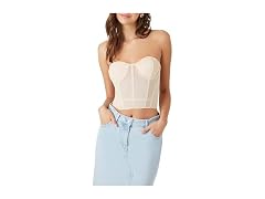 Forever 21  (M) Mesh Bustier Crop Winter Wheat Top