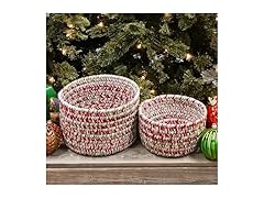 Colonial Mills Holiday Tweed Nesting Baskets SET-2