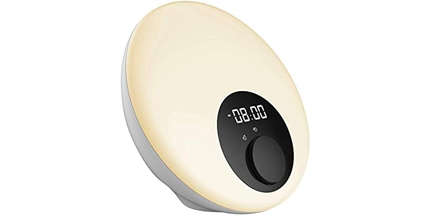 merkury innovations renew sunrise simulation wake up lamp and clock