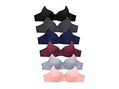 6Pk Womens Basic Plain Bras (Rachel)