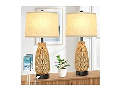 VerRon Rattan Table Lamps 2 Pack