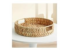 Suptinwear Handwoven Water Hyacinth Rectangular Tray with Handles
