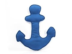 16" Cotton Anchor Pillow, Blue