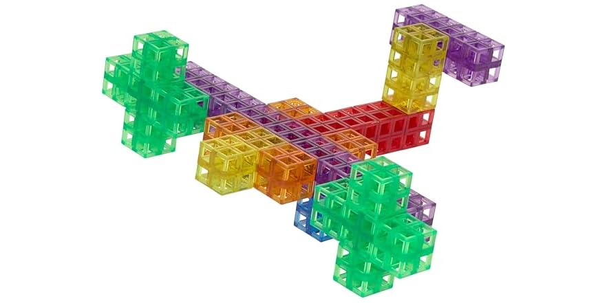 Excellerations Translucent Grid Linking Cubes - 200 Pieces