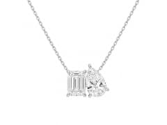 Toi et Moi Double Pendant CZ Necklace
