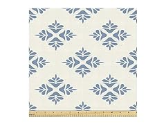Ambesonne Geometric Fabric by The Yard, Abstract Leaves