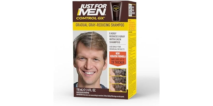 Just for Men Control GX Grey Reducing Shampoo 4-oz. Bottle for $10 + free shipping w/ Prime