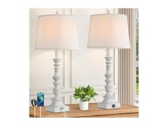 Farmhouse Table Lamps, Set of 2