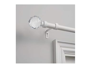 $15.99, Was $49.99, 68% Off! Crystal Ball Curtain Rod, 36"-72" dealfomo