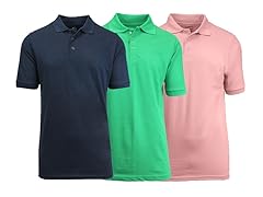 Galaxy by Harvic Men's Pique Polo 3-Pack