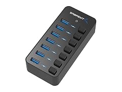 SABRENT 7-Port USB 3.0 Hub 36W w/ Switches