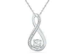 Sterling Silver Dia Accent & White Sapphire Infinity Necklace