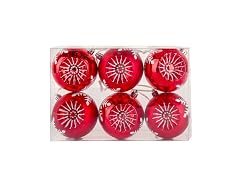 National Tree Company 6-Piece Shatterproof Snowflake Red