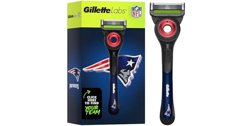 Gillette Patriots Razor Gillette Labs NFL Patriots Razor, 4 Refills