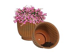 Sunnydaze Carlotta 14.75" Metal Outdoor Plant Pot Set- Set of 2