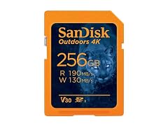 SanDisk Outdoors 4K 256GB SDXC UHS-I Card, Orange