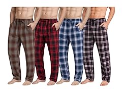 (4PK) Men's Cotton Flannel Pajama Pants