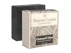 Majestic Lather Activated Charcoal & Shea Butter Luxury Bar Soap for Face