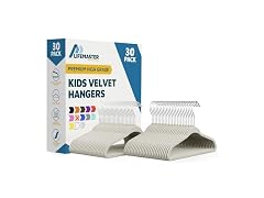 Ivory Velvet Kids Hangers 30 Pack