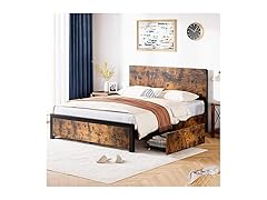 Amyove Full Size Bed Frame w/4 Drawers