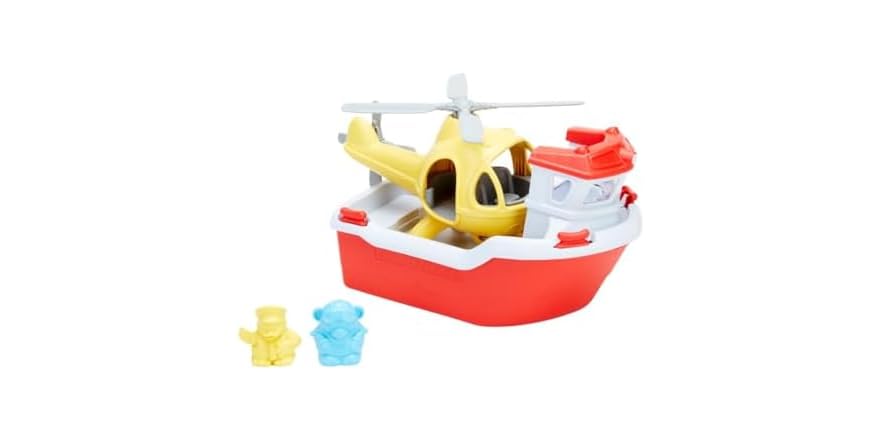 Green Toys Rescue Boat Bath & Water Play Set