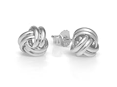 Sterling Silver Love Knot Stud Earrings