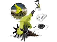 Sun Joe 24V-TLR-LTE-GRN Cutting Cordless Garden Tiller