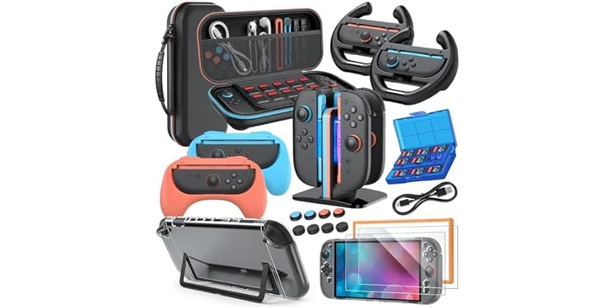 Switch 2 Accessories 20-in-1 Bundle Case for $25 + free shipping w/ Prime
