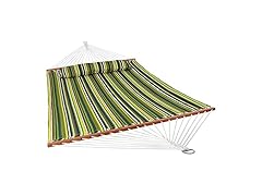 Sunnydaze Melon Stripe Quilted Hammock & Pillow