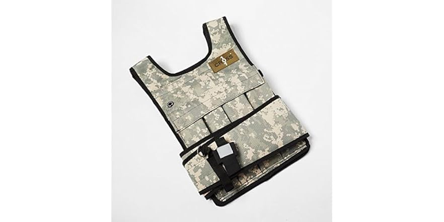 $14.99: Cross101 20 lb Adjustable Camouflage Weighted Vest with Shoulder Pads at Woot!