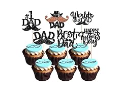 Gyufise 24Pcs Happy Father's Day Toppers