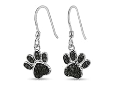 Black Diamond Tiger Paw Earrings