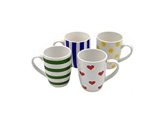 Colorful Ceramic Mug Set of 4 Boho
