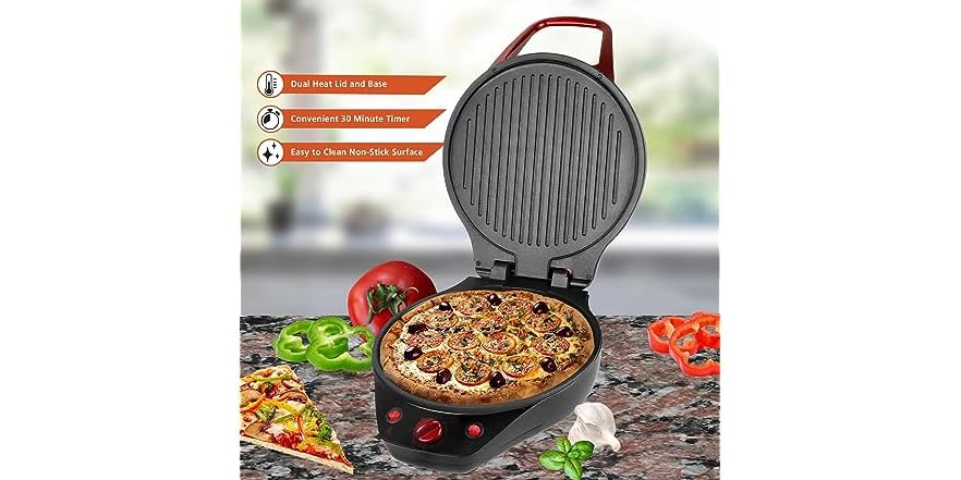 Brentwood 12" Pizza Maker And Grill