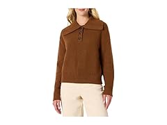 Amazon Essentials Women Relaxed-Fit Button Collar Sweater