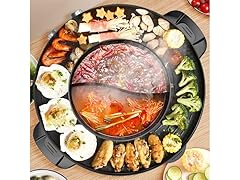 ANKYNE Multi-Function Hot Pot & Grill Cooker Black